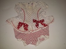 Vintage Buster Brown Girls One Piece Polka Dot with Bows 12 Months