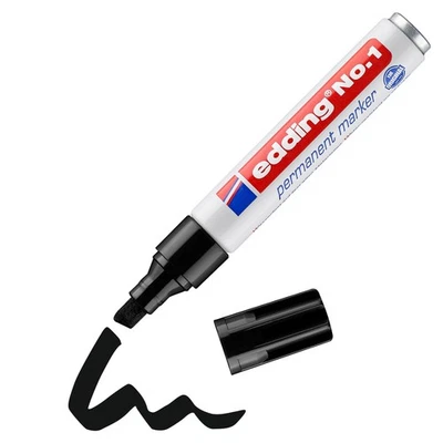 Edding No. 1 Permanentmarker SCHWARZ 1-5mm Keilspitze - Bild 1 von 3