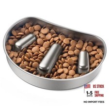 PETLIBRO Slow Feeder Bowl for Small Dogs  Cats, Slow Feeder Bowl Insert Silver