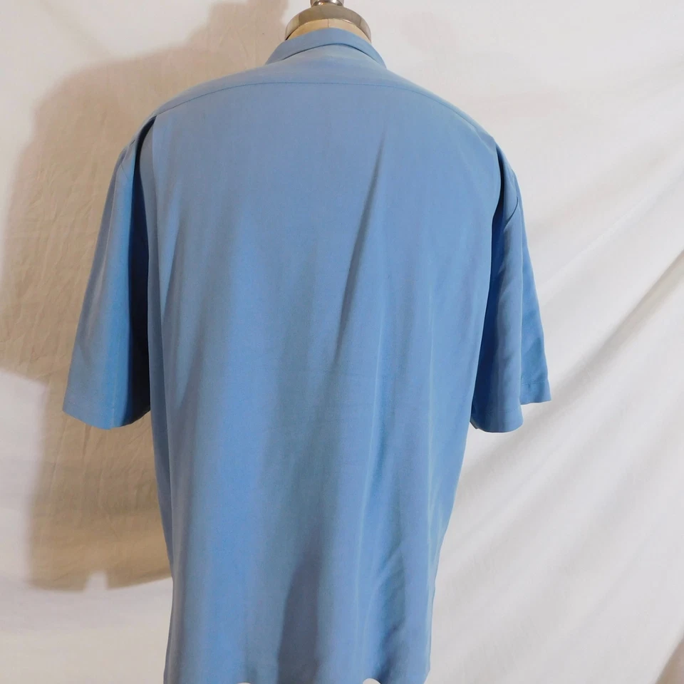 Camisa De Colección Nat Nast Para Hombre Talla M Seda Azul Retro Rayas Ricky Bowling Camp Soprano Foto 4 de 4