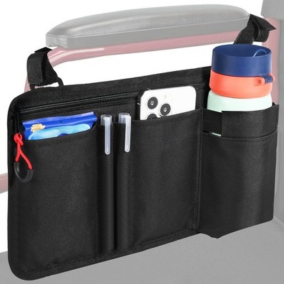 Wheelchair Side Bag with Cup Holder, Premium Wheelchair Armrest Pouch Accessorie
