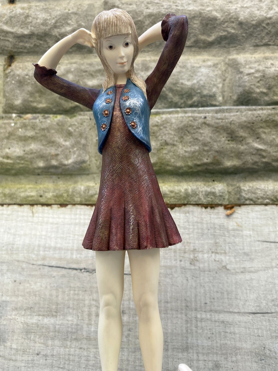 Country Artists Decades of Fashion Girl & Dog Bolero 01408 Ornament figure 11""