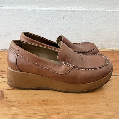 Y2K Steve Madden Womens Platform Loafers US 6.5 Brown Leather Chunky 90s Bratz