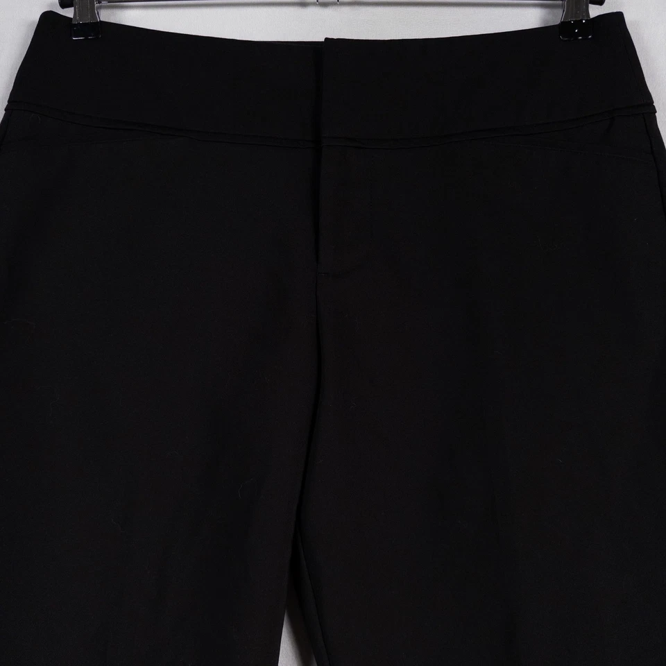 Pantalones ELLE para mujer 12 negros bootcut elásticos tiro medio frente plano informales de negocios Foto 2 de 4