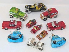 Vintage Glass Christmas Ornaments Old Cars Lot of 11