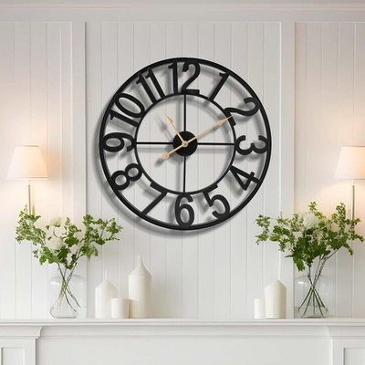 32 Inch Lar Wall Clo, Roman Numeral Metal Oversized Wall Clos