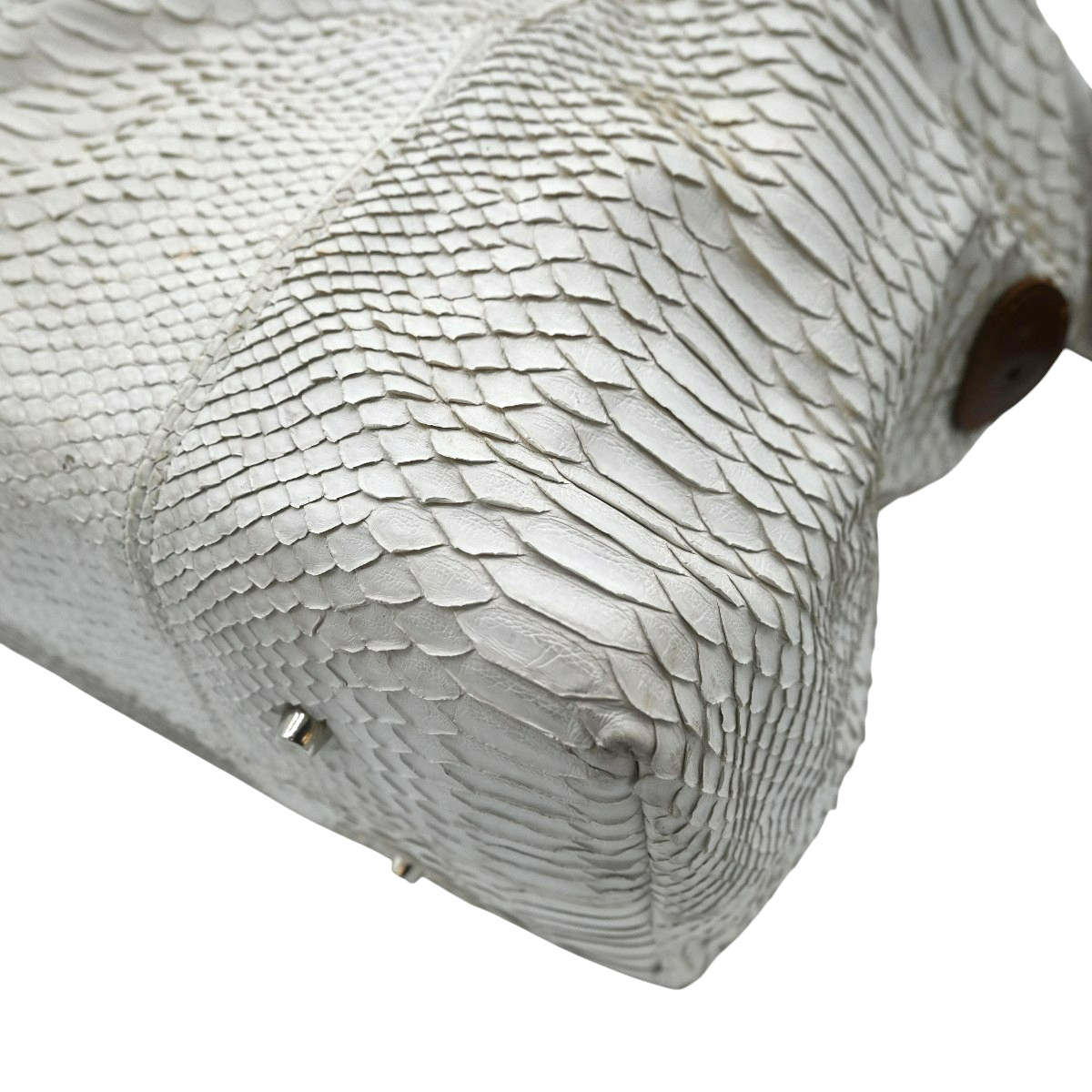 Pauric Sweeney White Python Leather Shoulder Bag - image 8