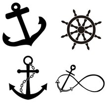 Nautical Anchor Vinyl Wall Sticker Living Room Wall Decal Ship Window Decor