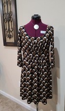 90s I.N. STUDIO Empire Waist Dot VINTAGE Dress - Size 10~ 3/4 Sleeve ~ VG