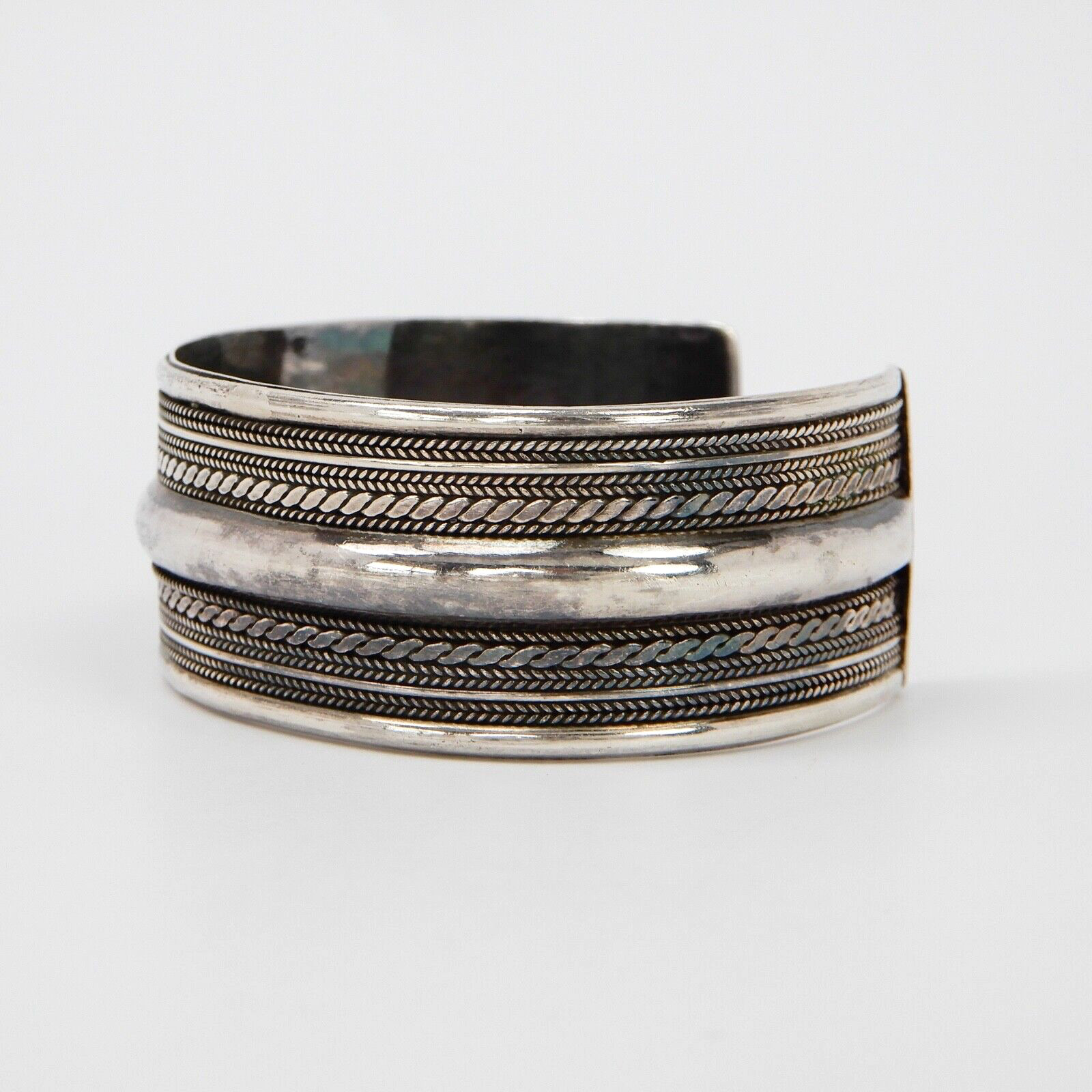 Solid 925 Sterling Silver 1" Wide Adjustable Reli… - image 6