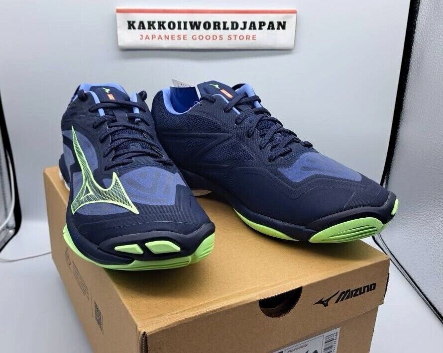 未使用　70s BELUGA 　緑黒　2枚セットXZ 3721 XZ 3720 Mizuno Volleyball Shoes WAVE LIGHTNING Z7 Purple/Green