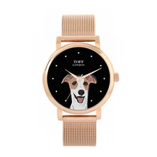 Toff London TLWS-29752 Ladies Beige Whippet Dog Head Watch