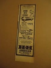 American Motors AMC Gremlin & Javelin 1972 ad