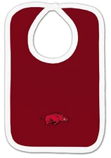 Arkansas Razorback Team Bib For Newborn Baby 100% Cotton Zelcro Closure NEW