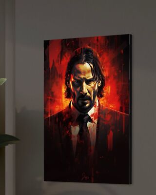 John Wick Leinwandbild Keanu Reaves Farbig Dekoration Kunst Stil