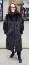 Natural Letout Mahogany Mink Fur 42" Coat- Size 8p