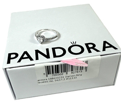 PANDORA Schmuck Damen Ring Gr.54 17,2mm 925 Silber Elevated Heart 198421C01 NEU