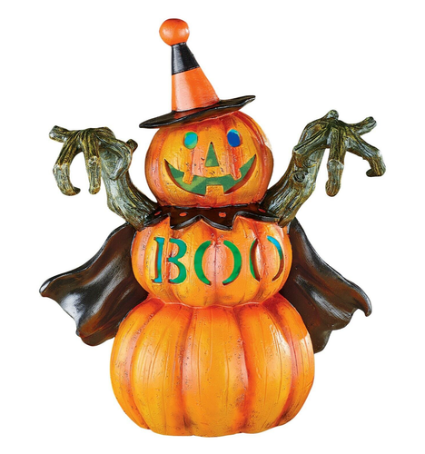 Halloween Decoration Lighted Pumpkin Witch Costume Tabletop Centerpiece 14"H