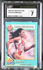 Florence Griffith Joyner 1989 Sports Illustrated for Kids SI RC card CSG grade 7