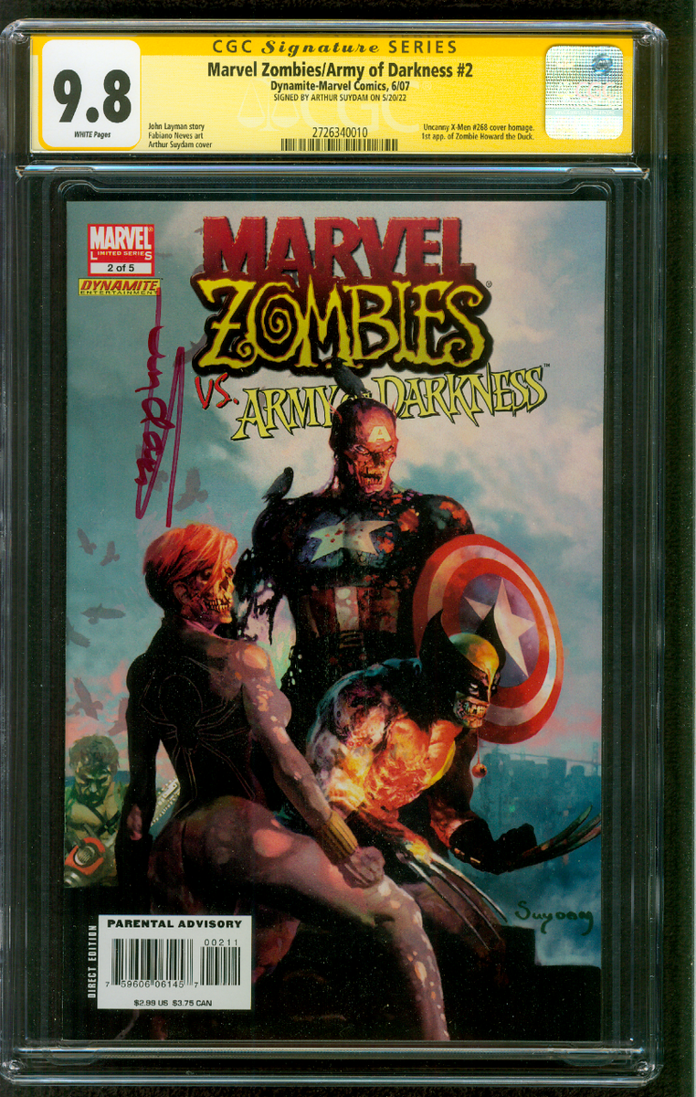 Marvel Zombies vs Army of Darkness 2 CGC 9.8 SS Suydam X Men 268