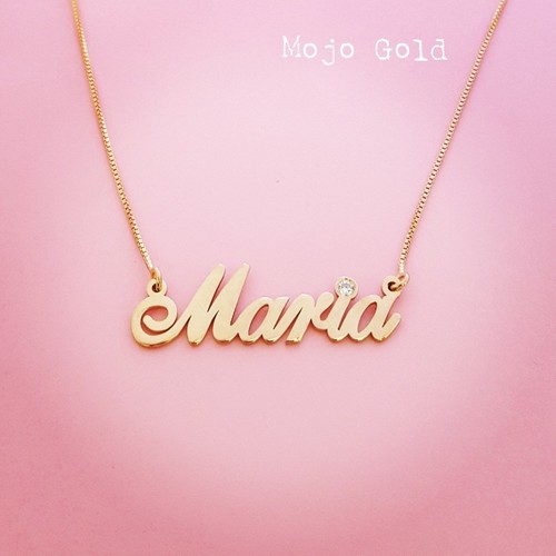 Real Pure Gold Name Necklace Solid Gold 