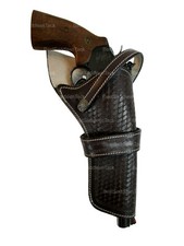 FUNDA DE TIRO CRUZADO CESTA OCCIDENTAL CUERO MECANIZADO UNI FIT CAÑÓN LARGO PISTOLA CUBIERTA