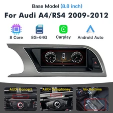 8.8" Android 13 Auto Radio Screen Apple CarPlay for Audi A4 Low version 2009-12