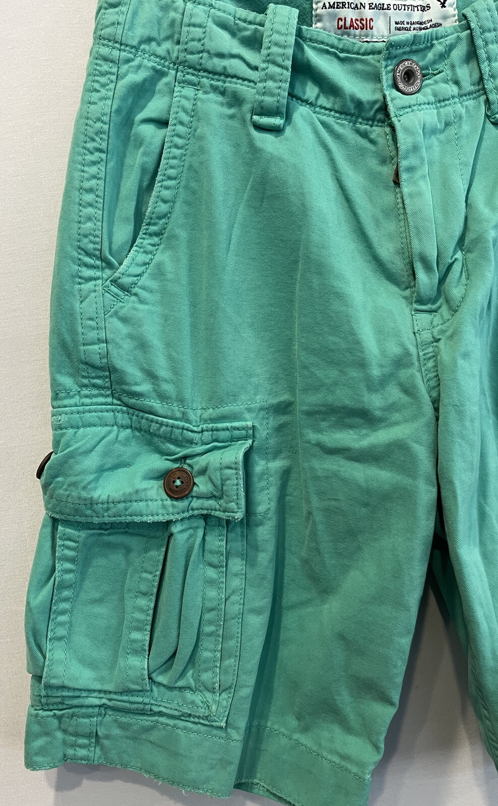 Classic American Eagle Cargo Shorts Men 26 Green Gem