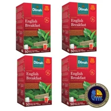 Dilmah English Breakfast Pure Ceylon tea  50 Tea bags 100g(3.5oz) 4 Packs