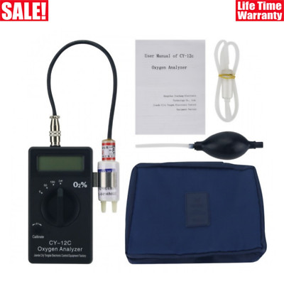 CY-12C Handheld Oxygen Analyzer Portable O2 Analyzer (Full Set) Measures 0-100%