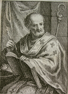 J. G. BERGMÜLLER `HL. AMBROSIUS; SANT'AMBROGIO DI MILANO´ RADIERUNG LB 51, ~1720