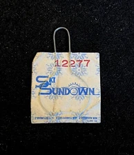 SKI SUNDOWN Vintage 1970s Ski Lift Ticket CONNECTICUT Travel Souvenir