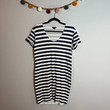 Theory lined linen striped shift dress