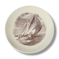 DELANO STUDIOS 1969 10 1/2" plate Yacht boat photo Lutine by M Rosenfeld & Son