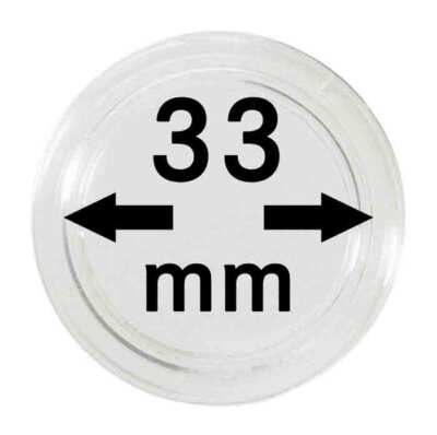 5 Stück SAFE Münzkapseln 33 Mm – Aus Kratzfestem Plexiglas, Für Münzen & Medaillen Bis 33 Mm Ø