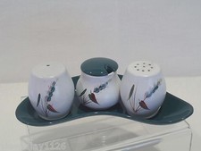 DENBY GREENWHEAT 4-TEILIGES KRUZIFIX-SET S & P SENF & UNTERTASSE 50er JAHRE VON A COLLEGE
