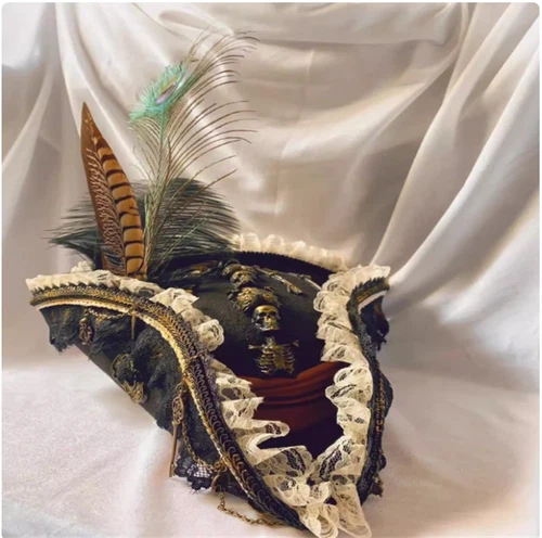 Pirates of the Caribbean Cocked Hat Pirate Cap Halloween Cosplay Headgear Props - Picture 3 of 10