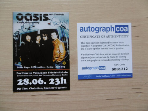 Oasis Liam & Noel Gallagher Original Autogramm signed 7,5x10,5 cm Karte ACOA - Bild 1 von 5