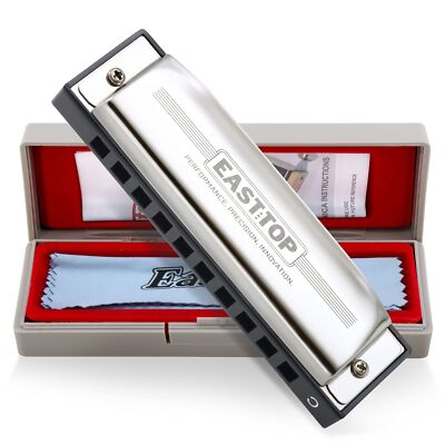 Harmonica C Upgraded Blues Harmonica Key of C Blues Harp Mouth Organ 10 Holes...