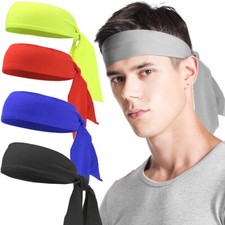 Men Women Head Tie Hair Back Band Sports Headband Ninja Bandana Wrap Sweatband 
