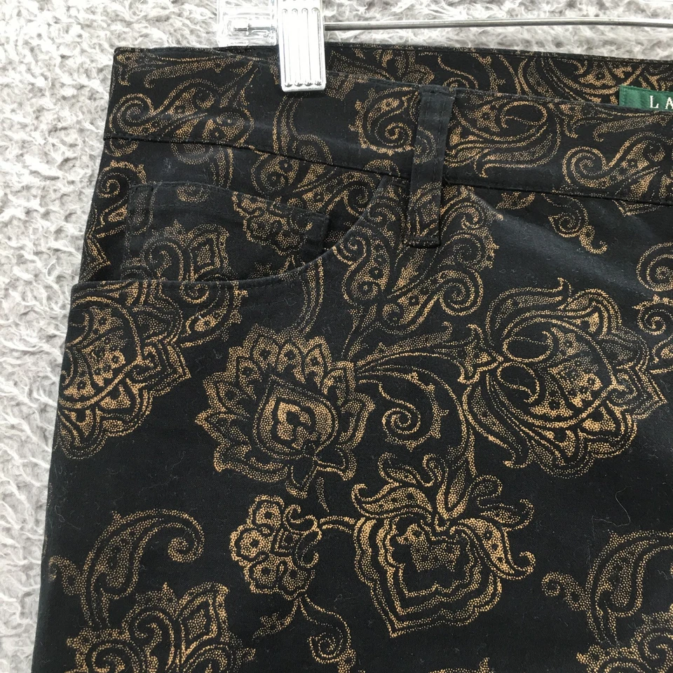 Pantalones rectos Lauren Ralph Lauren para mujer 10 (actual 34x28,5) multicolor cachemira Foto 4 de 4