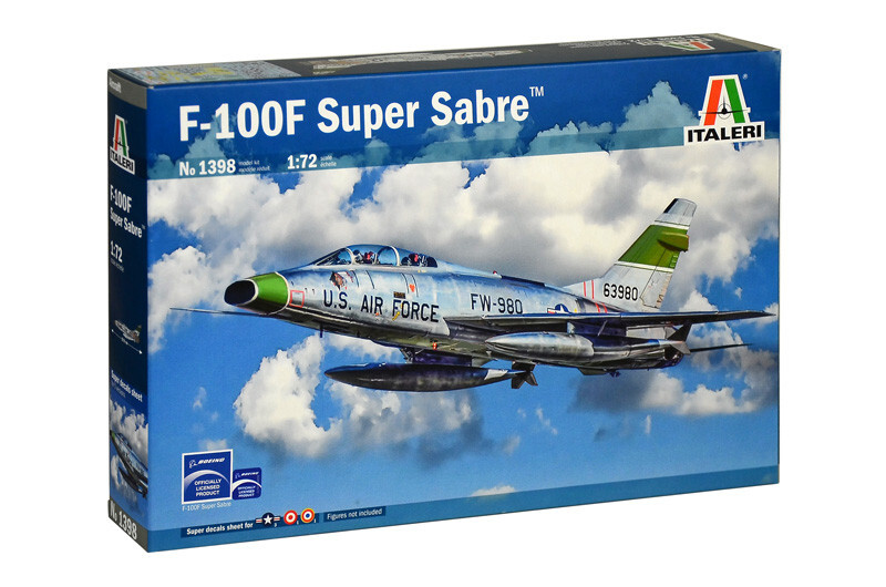 N.A. F-100F SUPER SABRE Italeri 1/72 plastic kit avec décalcomanies France, US, Turk