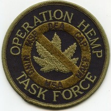 DEA OPERATION HEMP TASK FORCE MARIJUANA subdued green NARCOTICS POLICE PATCH