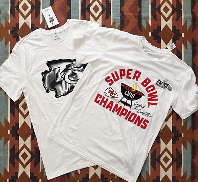 NFL Set Of Two Nike Tee Kansas City Chiefs T-Shirts Super Bowl LVIII Mens Medium