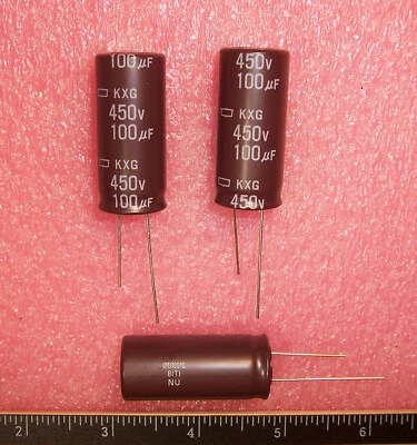 NIPPON CHEMICON QTY (50) 100uf 450V 105' LONG LIFE ALUMINUM ELECTROLYTIC EKXG451ELL101MM40S ROHS