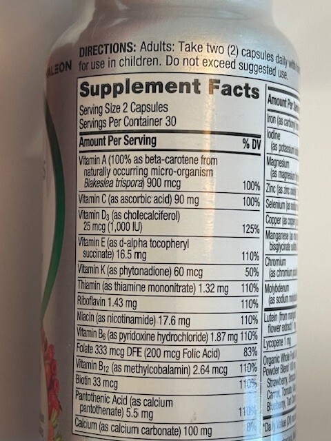 Centrum SuperBlends Multivitamin 60 Veg Capsules Each EXP:07/26