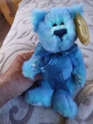 Azure the Blue Ty Beanie Baby Bear - The Attic Collection ''I'm Blue Without You''