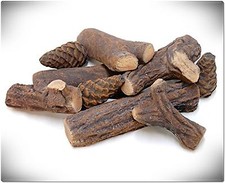 9 PEZZI Tronchi per Camino in Ceramica a Legno Gas Etanolo Artigianali con Pigne