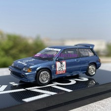 1:64 Blue Civic EF Hatchback Die-Cast Model Car - Alloy JDM Collectible Gift