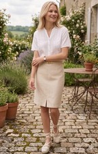 Hermès Rock  Leinen & Seide  Naturweiß  Gr�...